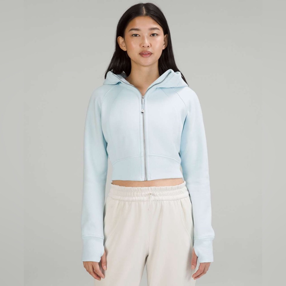 Lululemon cropped powder blue scuba full zip NWT
